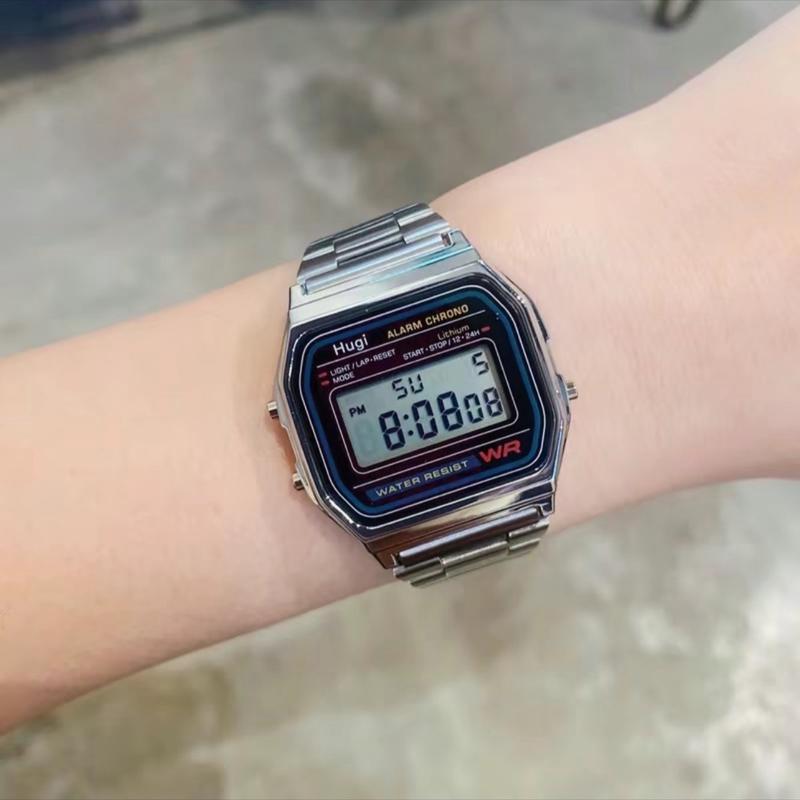 Đồng Hồ Hugi H168 Unisex Điện Tử Chống Nước Báo Thức Đèn Đeo Tay Watch 4