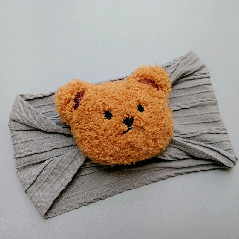 Băng Đô Em Bé Dễ Thương, Gấu Hoạt Hình, Dây Buộc Tóc Nylon Co Giãn Cho Trẻ Sơ Sinh, Trẻ Sơ Sinh, Bé Gái, Bé Trai, Khăn Xếp Rộng, Mũ Đội Đầu, Phụ Kiện Tóc Cho Trẻ Em 8