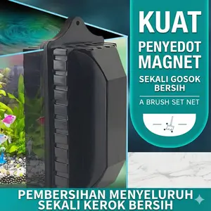 Magnet Pembersih Kaca Aquarium Aquascape Magnetic Brush Tenggelam S M L