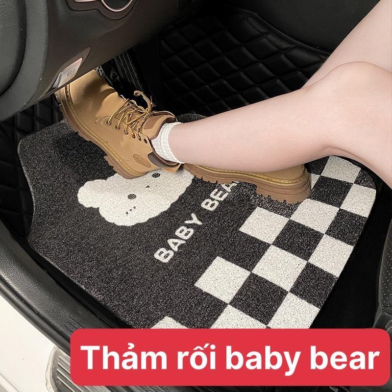 Thảm Lót Sàn Ô Tô Gấu Baby Bear Siêu Dễ Thương - Thảm Rối Lót Sàn Loại Dày Đế…