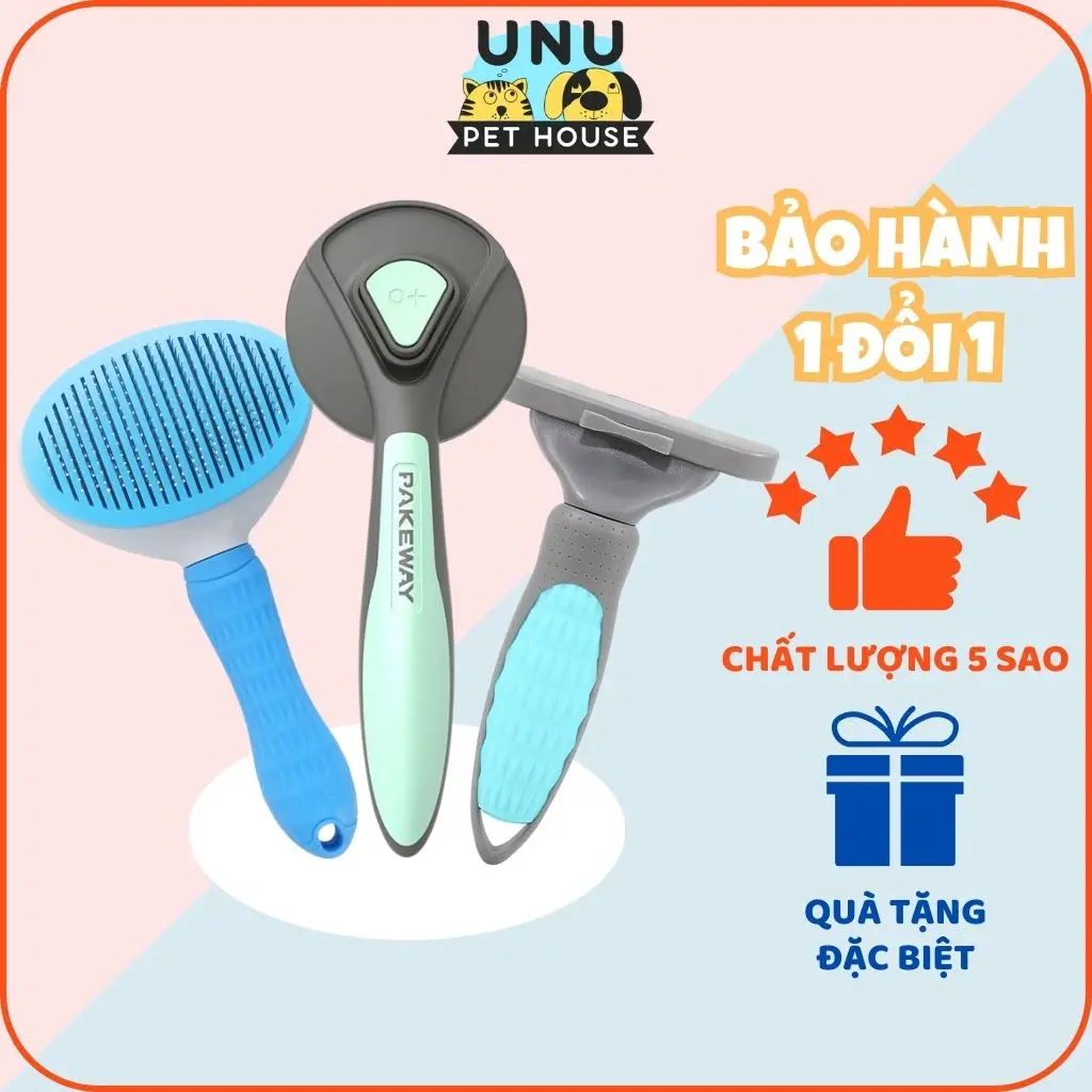 Lược chải lông chó mèo có nút gạt lông tiện lợi