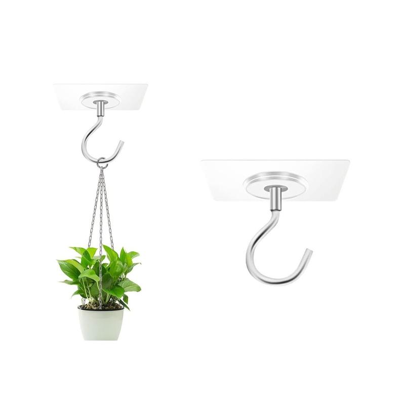 1-10pcs Adhesive Hooks Ceiling Strong Bearing Sticky Rack Kitchen ...