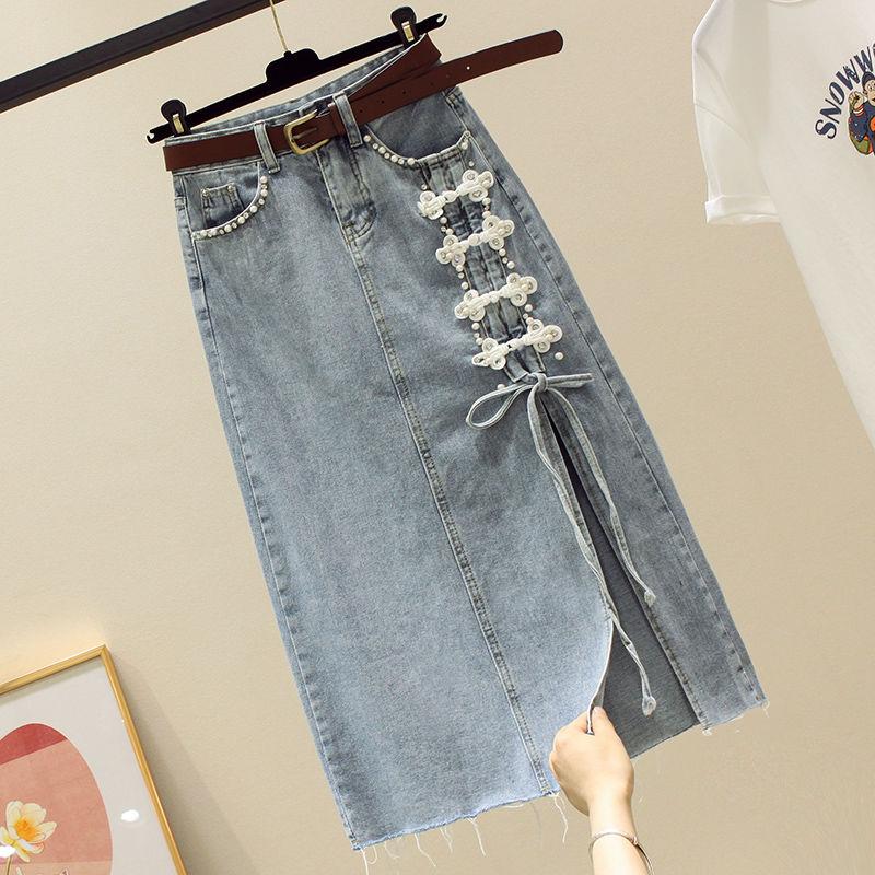 Product Introduction of Chân Váy Chữ A, Chất Liệu Denim, Dành Cho Nữ, Mỏng Mùa Hè, Cạp Cao Dài Trung Bình Chân Váy Bodycon, Tôn Dáng, Xẻ Bên, Hàng Mới Về 2024 3