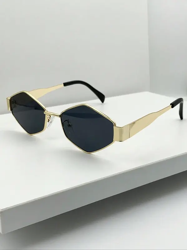 Vintage Geometric Frame Sunglasses, Trendy Casual Sunglasses for Women, Fashion Accessories for Everyday Use and Outdoor Activities 2