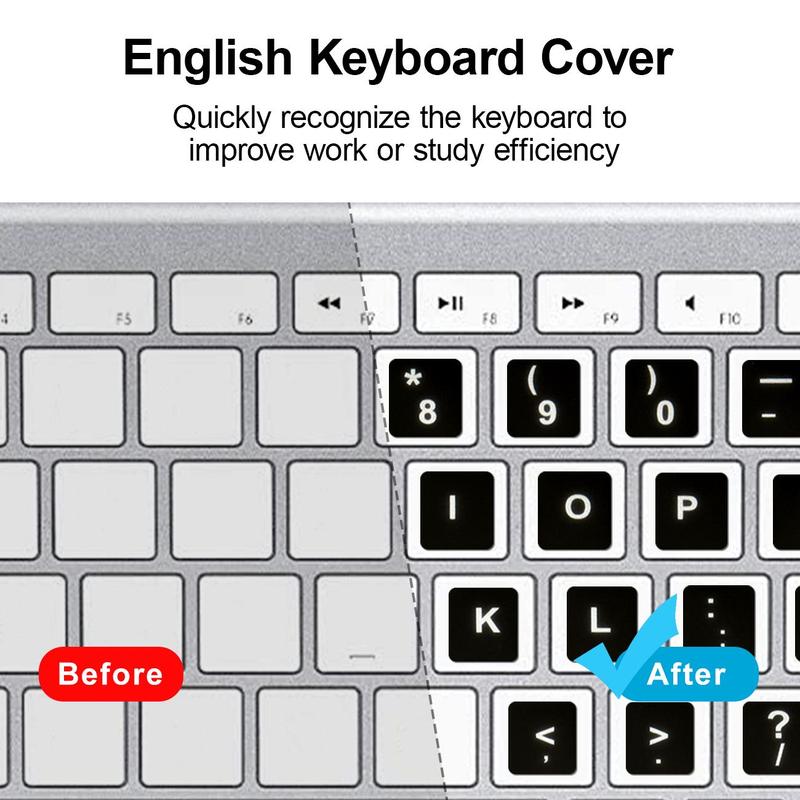 English Keyboard Sticker, Letter Pattern Keyboard Decal, Universal Keyboard Decoration Accessories for Home Office 3