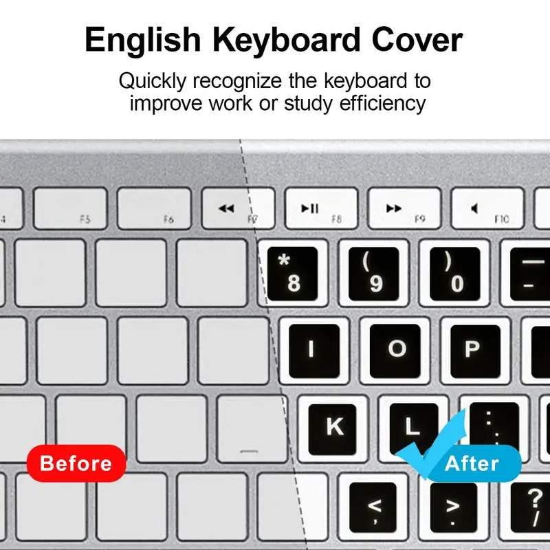 English Keyboard Sticker, Letter Pattern Keyboard Decal, Universal Keyboard Decoration Accessories for Home Office 3