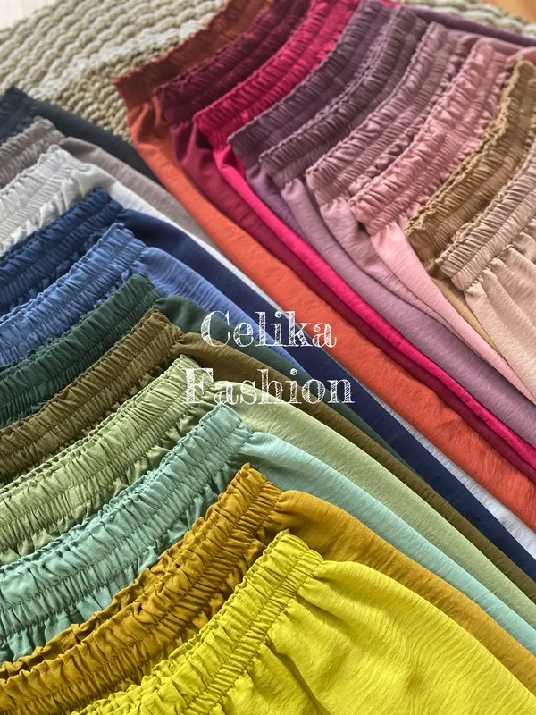 CELIKA || RAISA Celana Kulot Wanita Airflow Krinkel Premium | Celana Kulot Raisa Button | Celana Kulot Polos Premium 4