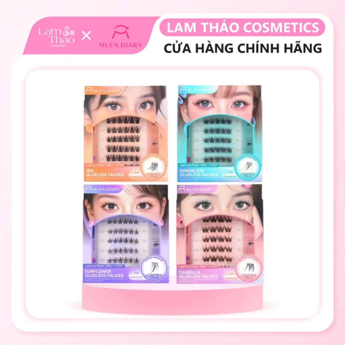 Mi Giả Tự Dính Không Dùng Keo Mlen Diary Glueless Falsies Nữ Trang Điểm