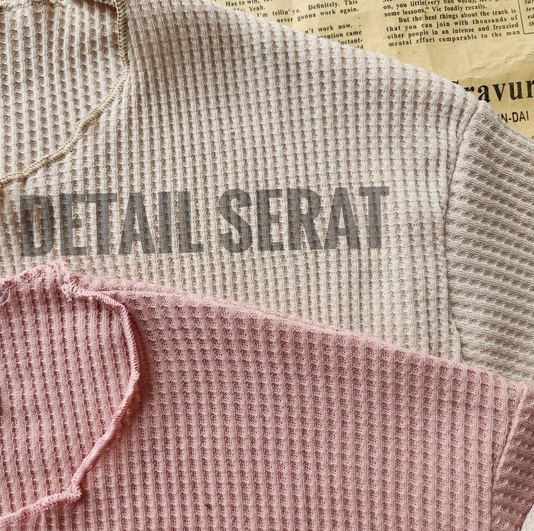 HS CARDIGAN STANDAR polos rajut wafle lengan panjang rajut Atasan Wanita Kardigan