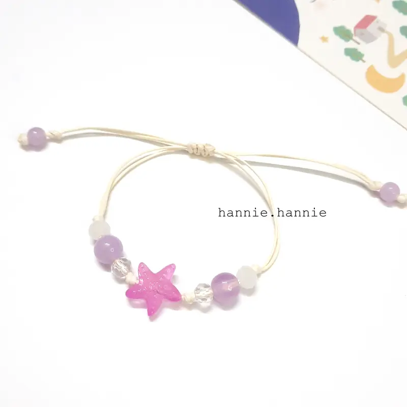 Starfish - Vòng tay dây sáp sao biển (Trắng/Đen/Đỏ/Cam/Vàng/Xanh lá/Xanh biển/Tím) 7