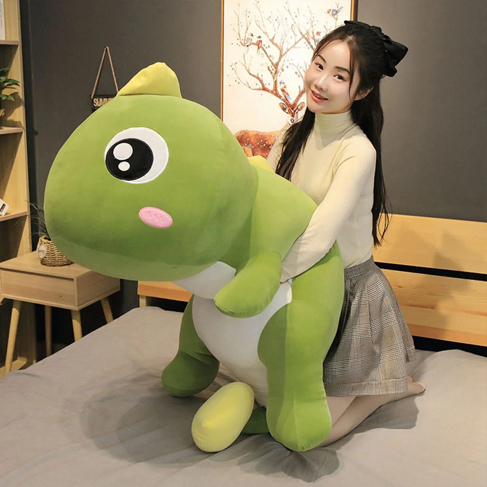 Mainan Mewah Dinosaur, 60 / 80cm, Lembut dan Cantik, Haiwan Anime, Boneka, Sesuai untuk Hiasan Bilik Kawaii, Mainan Bantal untuk Kanak-kanak dan Bayi, Anak Patung Peluk, Bantal Tidur, Hiasan Rumah, Breezes