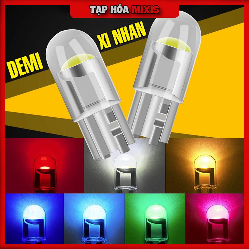 Đèn demi xi nhan đúc pha lê nhiều màu chân T10 cho xe máy ô tô xe điện lắp zin  Bộ 2 bóng  - GD23 