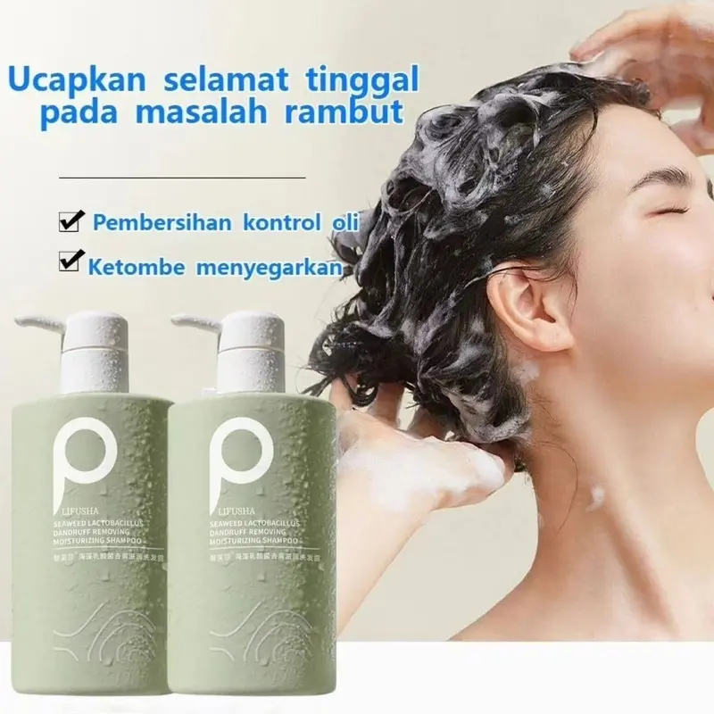 Original Sea Salt Sampo 500ML anti ketombe sampoo ketombe minyak kelapa asli sampo psoriasis sampo pengontrol minyak kulit kepala gatal 7