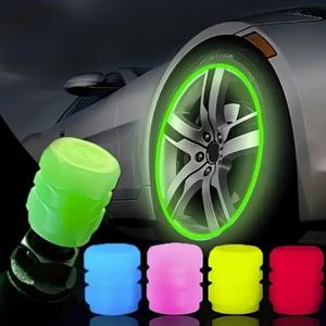 Tapón para válvula de llanta de coche, set de 4 piezas de material ABS duradero, cubierta luminosa para válvula de llanta, accesorios de moda para vehículos, coche, bicicleta y motocicleta