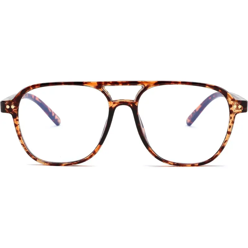 FEISEDY Lightweight Pilot Glasses Frame Blue Light Blocking Glasses Women Men Oversized Square Computer Glasses B2387 1