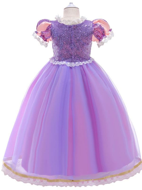 Toddler Girl's Glitter Sequin Tulle Dress with Headband, Elegant Fashion Casual Princess Dress for Party Show Wear, Kids Clothes for All Seasons 7