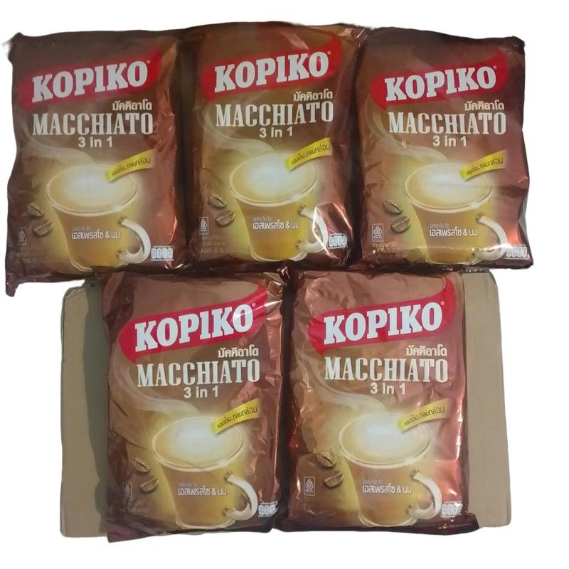 (Mẫu Mới 400g × 20 gói)(Combo 5 Túi) Cafe Thái Kopiko Macchiato 3in1, 1 Túi có 400g ( 20 gói x 20g) - Cà phê thơm ngon và cà phê sữa hòa tan tiện lợi