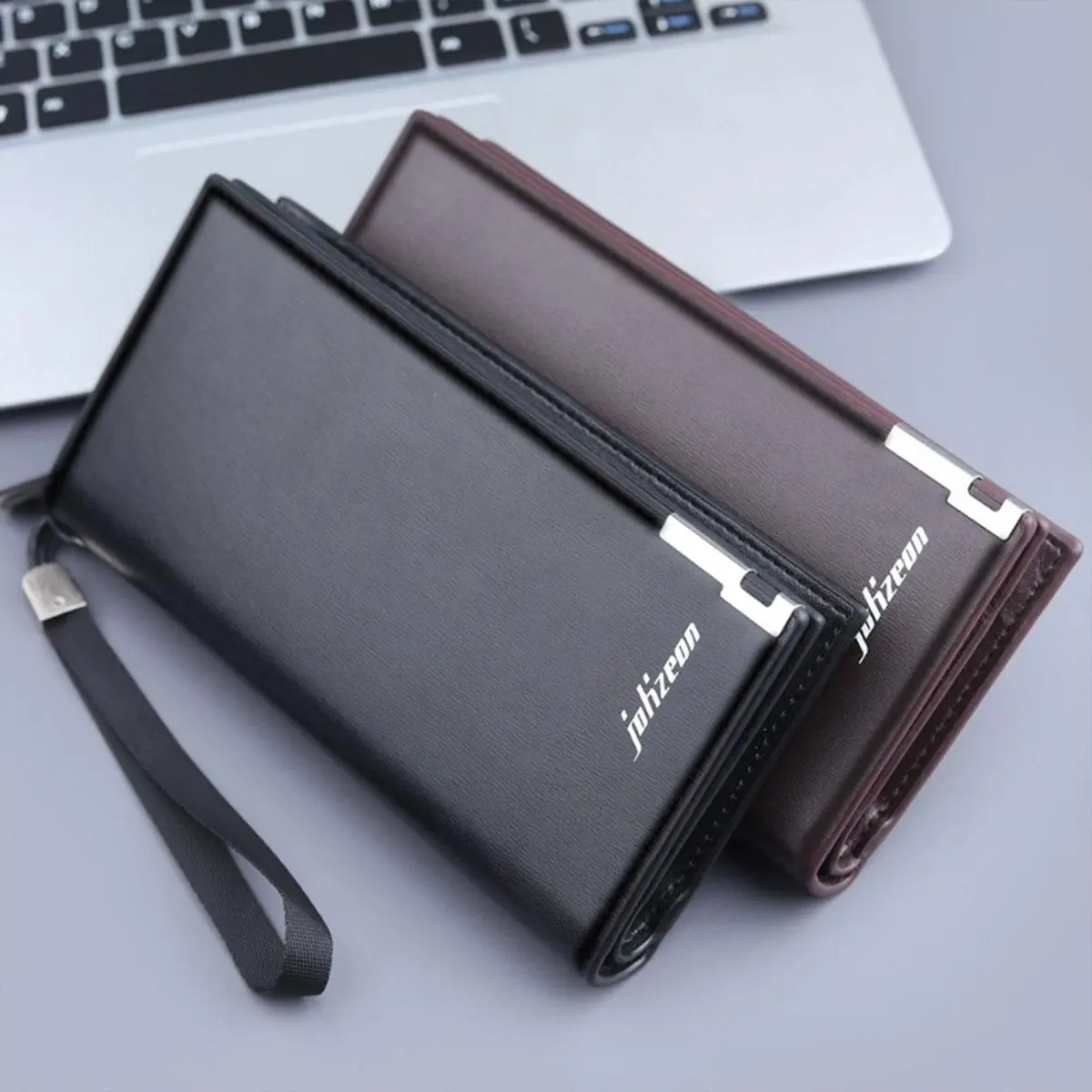 Men'S Long Wallet With Zipper Phone Bag, Large Capacity Handbag, Multifunctional Handbag And Wallet