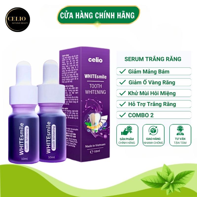 Combo 2 Gel Trắng Răng White Smile Celio Việt Nam 10ml Chính Hãng Serum Hỗ Trợ Tẩy Làm Trắng Răng Ố Vàng Loại Bỏ Cao Răng Mảng Bám Tại Nhà