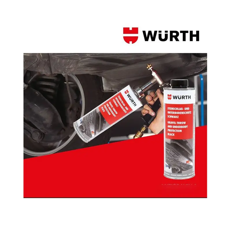 Sơn phủ gầm Ô Tô Cao Su Non WURTH Đức 1000 ml màu Đen chuyên dụng cho gara ô tô 6