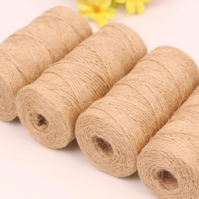 1 Roll Natural Jute Twine, Durable Jute Rope For Arts And Crafts, Packing String For Gifts, DIY Crafts, Festive Decoration 3