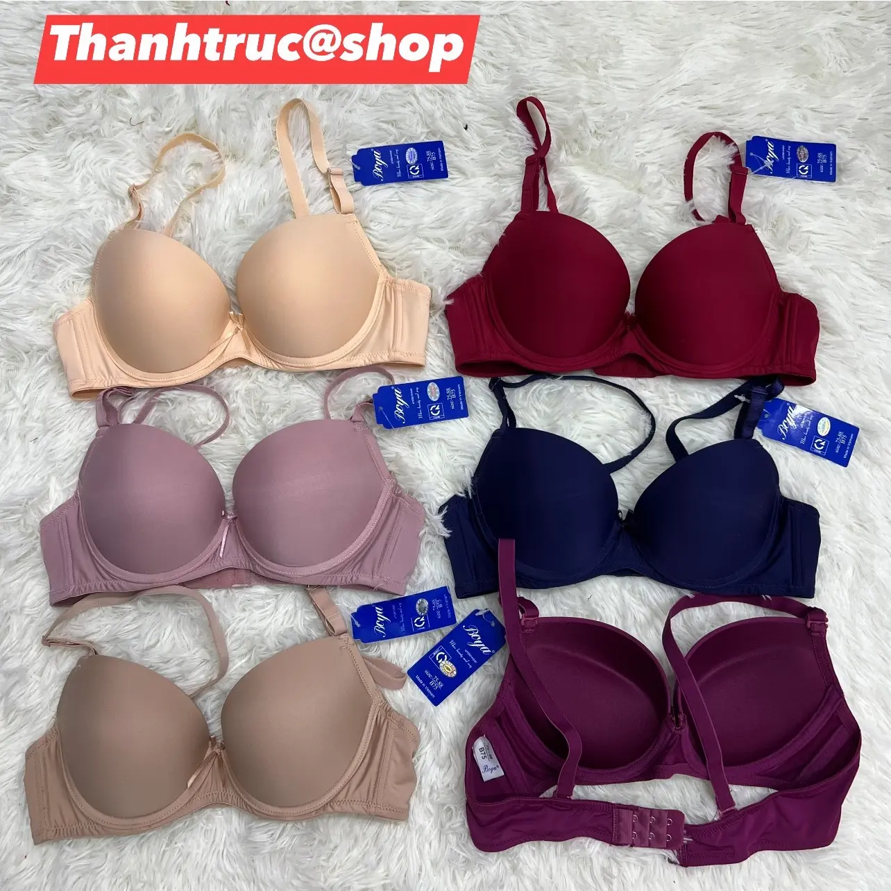 [029HTW] Áo lót Boya TRƠN đệm dày 5cm siêu đẩy, có gọng, Woman Bra