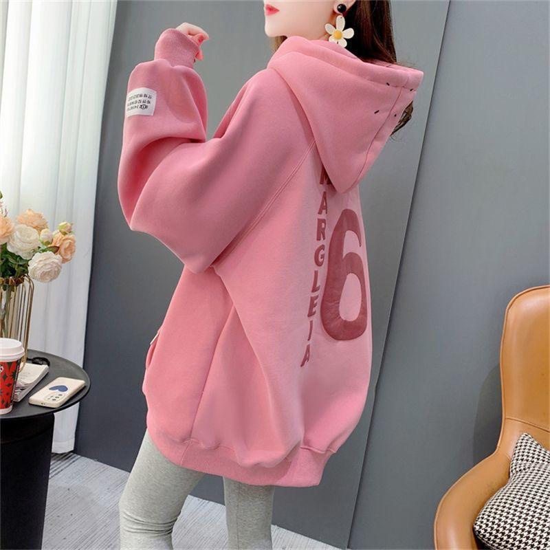 Product Introduction of Áo Len Áo Chui Đầu Có Mũ Trùm Đầu Dáng Rộng In Chữ, Dành Cho Nữ, Lót Lông Cừu, Dày Dặn, Mùa Đông, Phong Cách Hàn Quốc, Phong Cách Thường Ngày Áo Phong Cách Phương Tây, Hàng Mới Về Năm 2024, Có Tỷ Lệ Mua Lại 53% 3