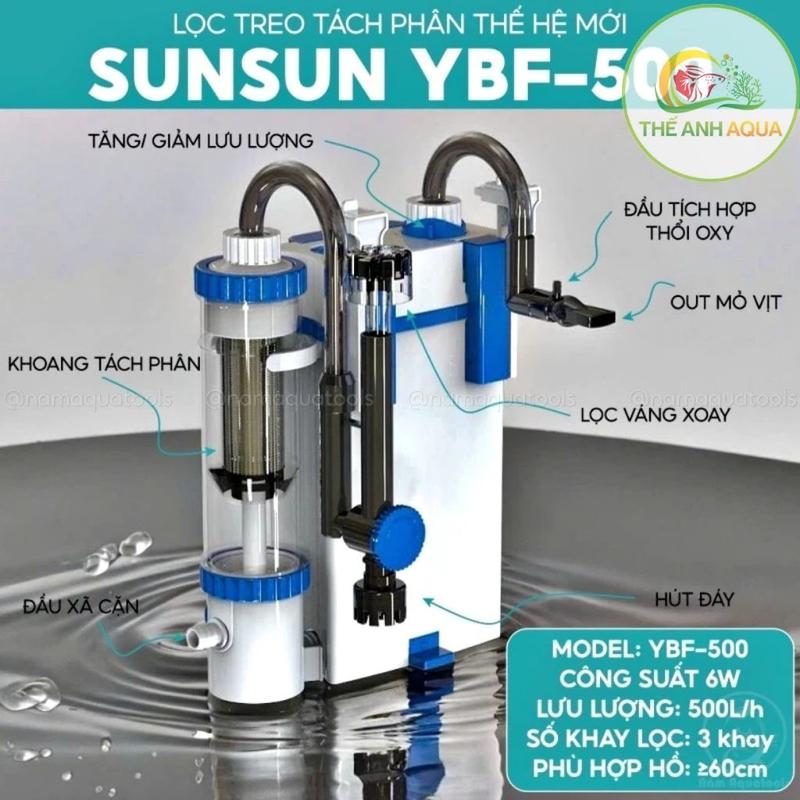  Lọc treo YBF 500 Sunsun có tách phân lọc váng hiệu quả 