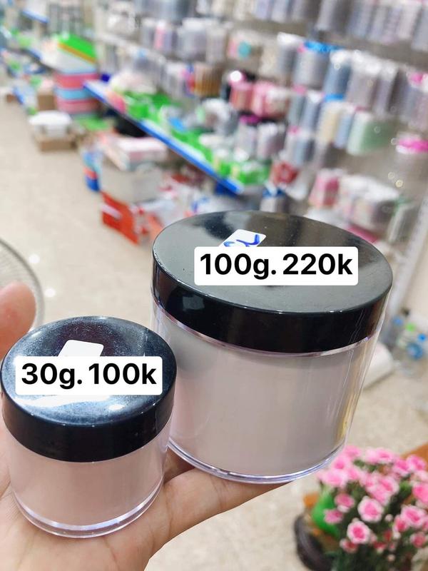 Hũ nhựa nắp đen loại 1 nắp, hũ đựng bột nail 4