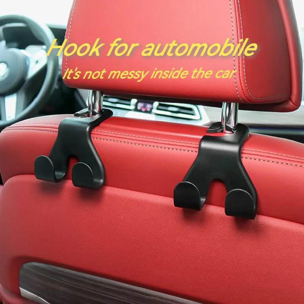 Car Hook Car Seat Back Hook Interior Supplies Hanger Multifunctional Storage Hook Cartoon Double Hook