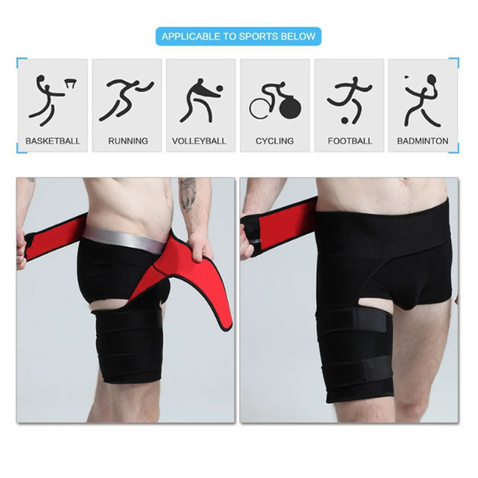Tali Pinggang Sokongan Pinggul, Sokongan Groin, Melegakan Sakit Sciatica, Tali Pinggang Peha, Pendakap Mampatan, Sesuai untuk Sendi, Artritis Pinggul, Tali Pinggang Pelindung Pinggul Badan Otot