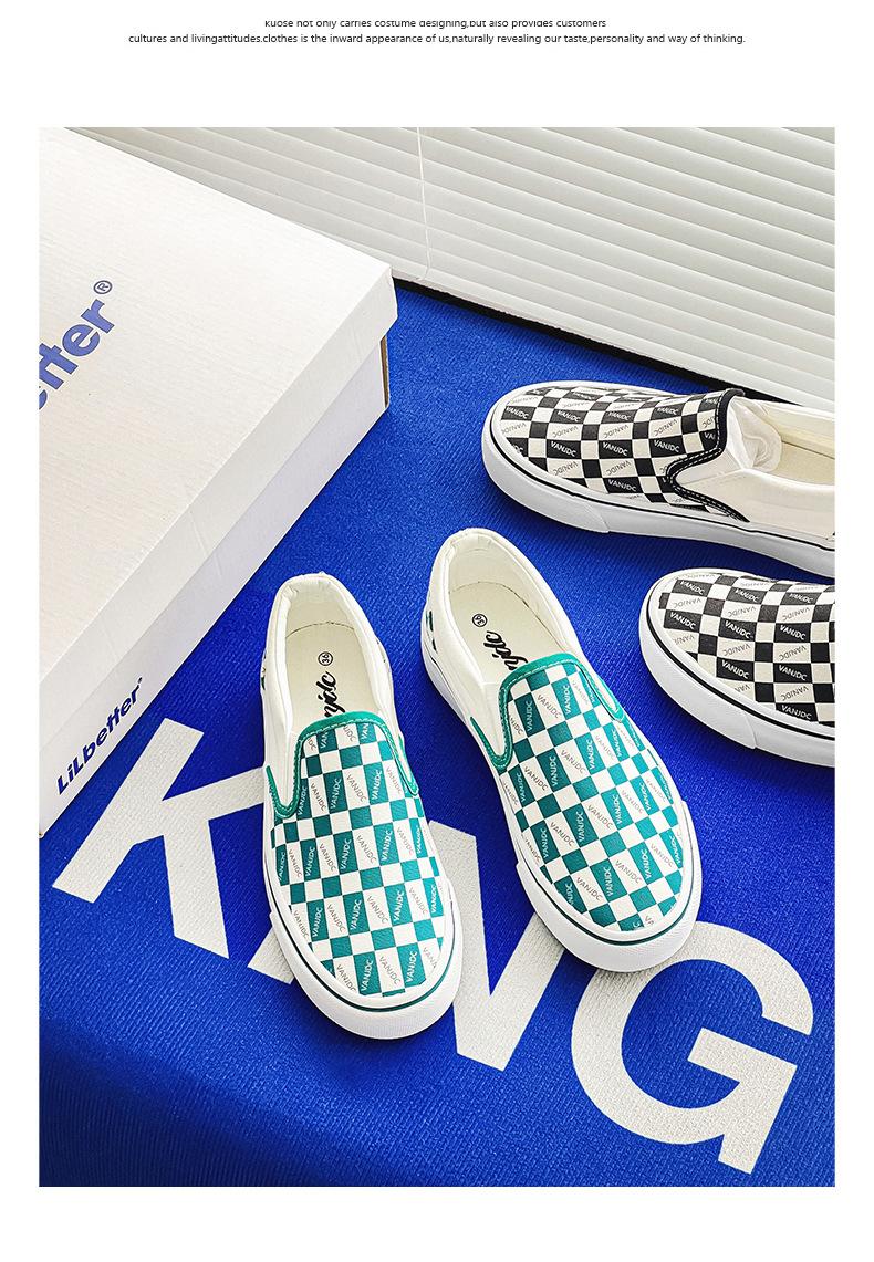Product Introduction of Women's Plaid Canvas Shoes, Casual Flat Shoes, Low-top Non-slip Wear-resistant Canvas Shoes for Students and Couples 34