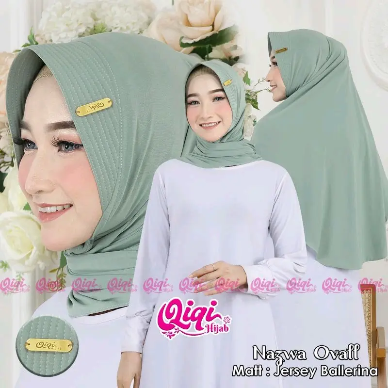Pashmina Instan Najwa OVAL Pet By Qiqi Hijab Jersey Ballerina Polos Premium