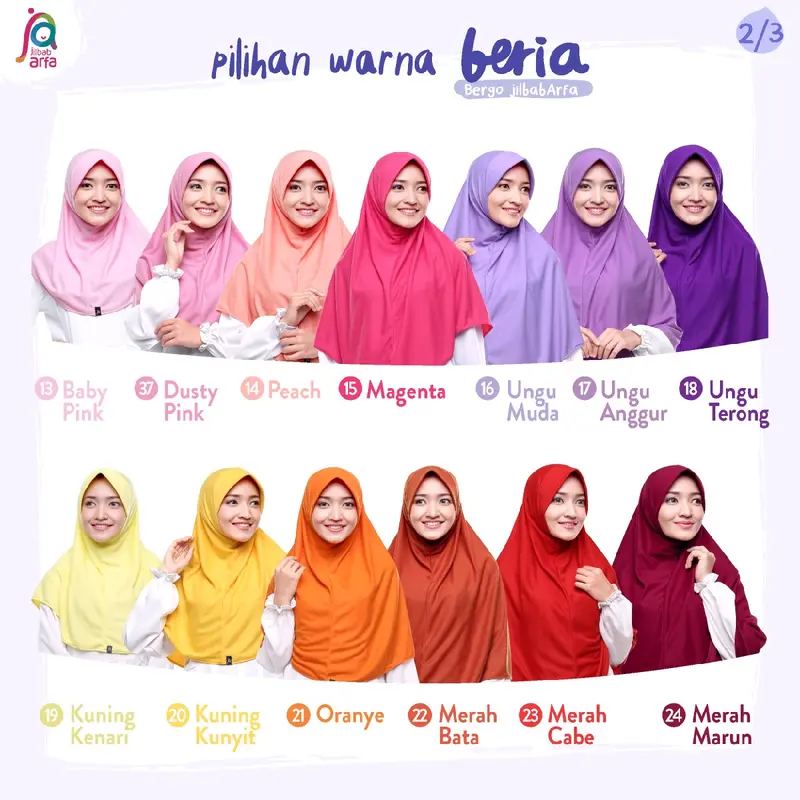 Beria Jilbab Arfa Bahan Kaos Adem Biru Hijau Instan Muslim Panjang Kerudung 5