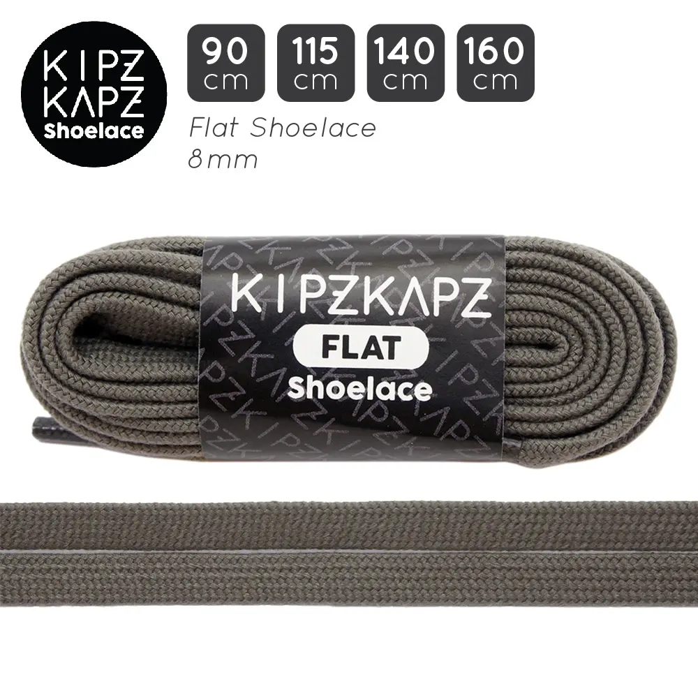 KipzKapz FS69 Taupe Brown 90cm 115cm 140cm 160cm Tali Sepatu Gepeng Pipih / Flat Shoelace 8mm