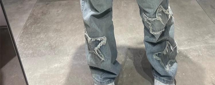 Product Introduction of Denim Fashion Star Jeans 2024 New High Waist Straight Leg Loose Jeans Vintage Straight Trousers Female Casual Wide Leg Pants 11