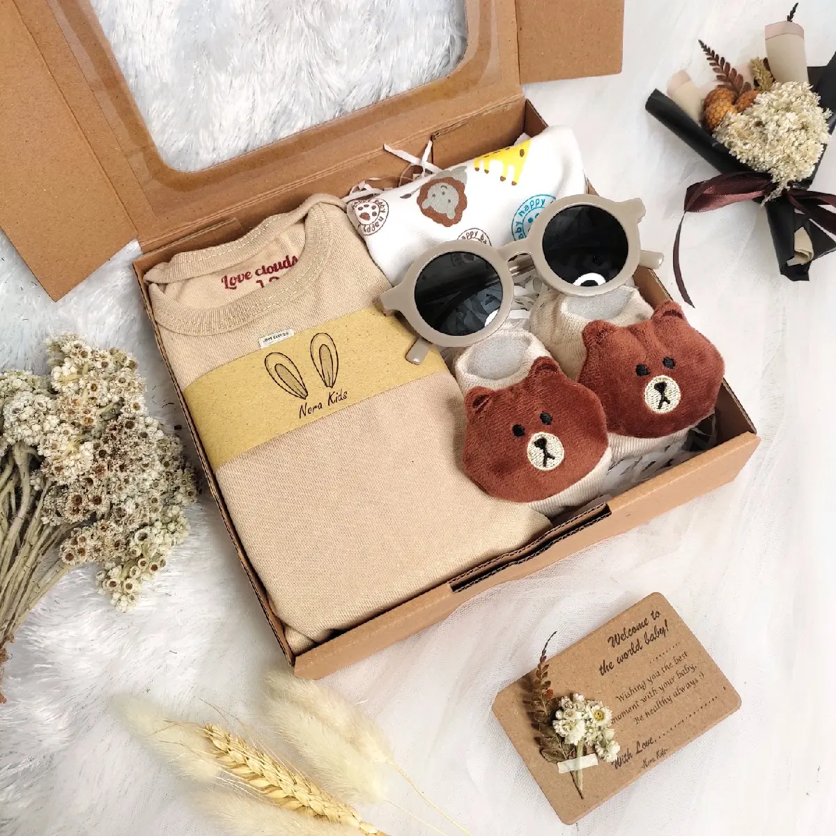 Nora Kids Hampers Bayi | Newborn Baby Gift Box | Kado Lahiran Bayi Cewek Cowok