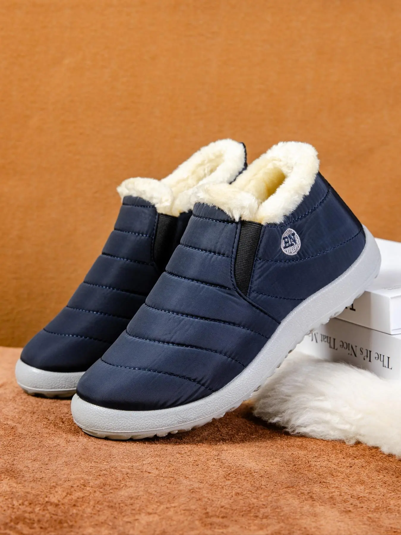 Men's Casual Solid Waterproof Snow Boots, Warm & Comfortable Ankle Boots for Winter, Non-slip Outdoor Sports Shoes for Men