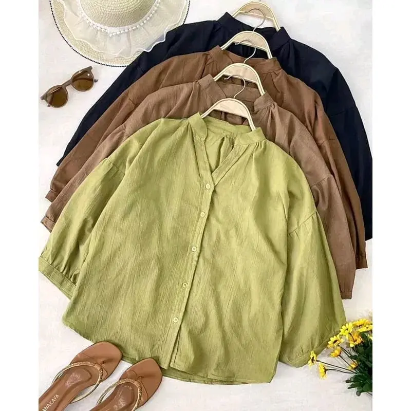 Emily Blouse Top CRINCLE Bahan CEY AIRFLOW CRINKLE