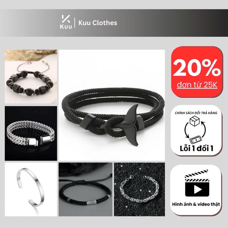 Vòng tay Nam Nữ Unisex Cá Voi Đeo Tay May Mắn Cá Tính Chất Kuu Clothes Phụ Kiện Nhiều Màu Độc Đáo Kuu Clothes