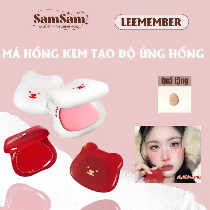 Má Hồng Dạng Kem LEEMEMBER Bear Water Glow Blush Đa Năng