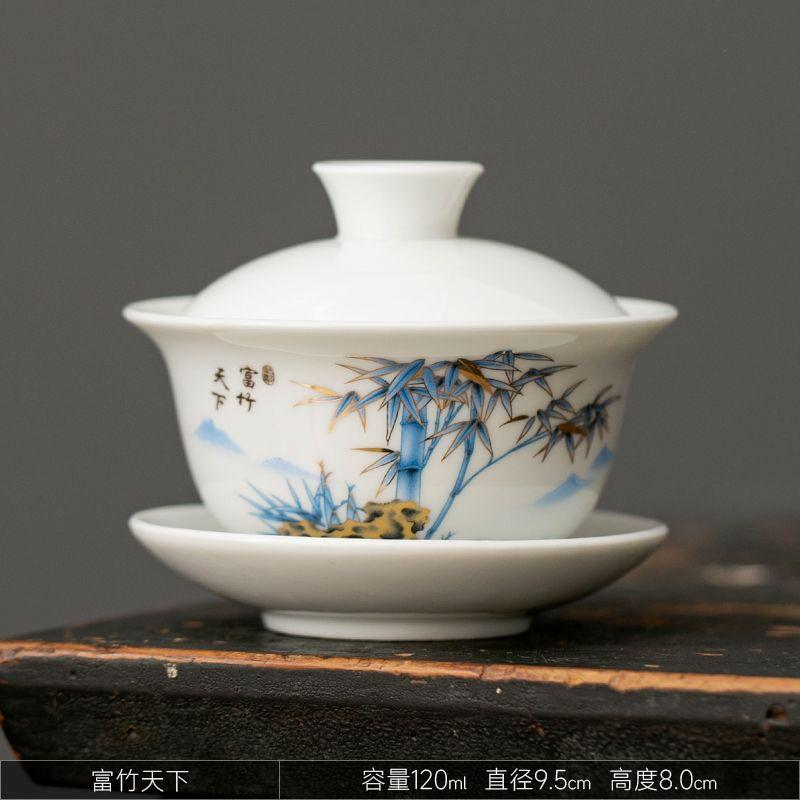 Product Introduction of Bát Có Nắp Bằng Gốm, Màu Trắng, Bát Kombucha Đơn Có Nắp, Cốc Trà Sancai, Gốm Dehua, Gia Dụng, Thủ Công, Làm Trà Xanh Và Trắng, Dụng Cụ Pha Trà 7
