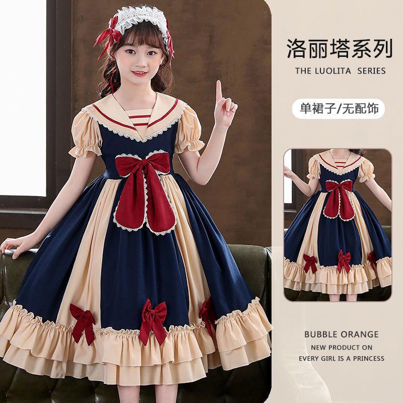 Váy Công Chúa Lolita, Cho Bé Gái, Hàng Mới Về 2024, Váy Dài Tay, Quần Áo Mùa Thu Cho Trẻ Em, Phong Cách Preppy, Váy Thời Trang 5