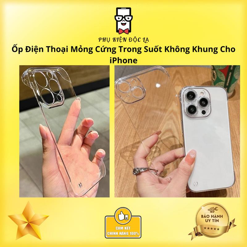 Ốp Điện Thoại Mỏng Cứng Trong Suốt Không Khung Cho iPhone