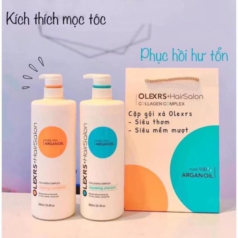 ￼Cặp Dầu Gội Xả Olexrs Argan Oil Collagen Hair Salon ShopXinh+ Dưỡng Tóc Giảm Rụng Tóc Kích Mọc Tóc Sạch Gàu Thơm Lâu 500ml