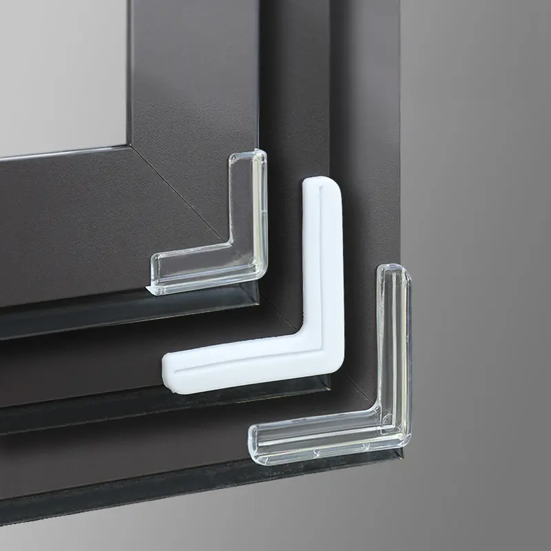 3678 Transparent Anti-collision Corner Window Protector Soft Aluminum Angle Window Sash Corner Sticker Protective Cover