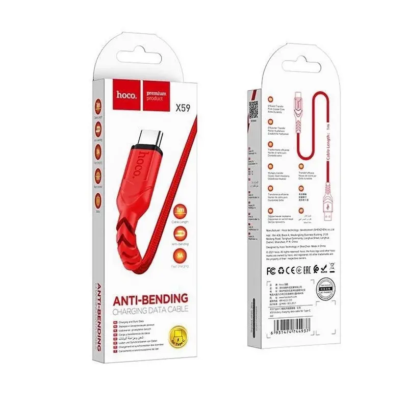 Dây sạc Cáp sạc Nhanh HOCO X59 cho Android TYPE C Dây Dù 3A 1