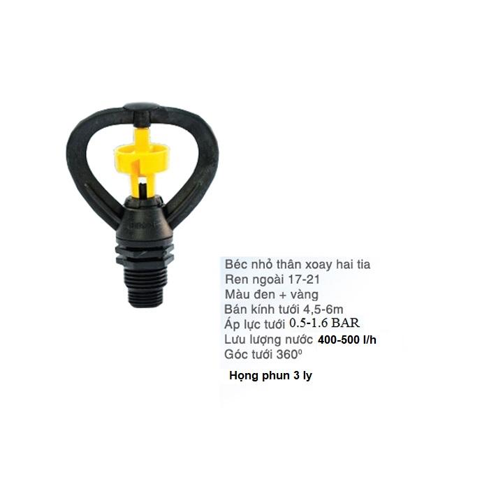 Agri viet 20 béc tưới cây phun mưa xoay 360 độ răng ngoài 21 mm 2