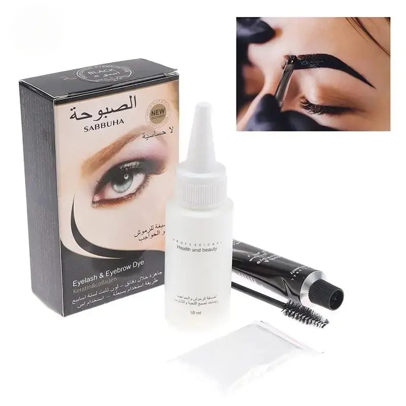 Heallor Professional Series Henna Eyelash Eyebrow Dye Tint Gel Eyelash Brown Black Color Tint Cream Kit Makeup Cosmetic
