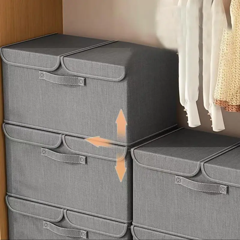 Foldable Clothes Storage Box, 1 Count Clothes Storage Organizer with Handle, Clothes Organizer for Bedroom, Dormitory, Wardrobe 5